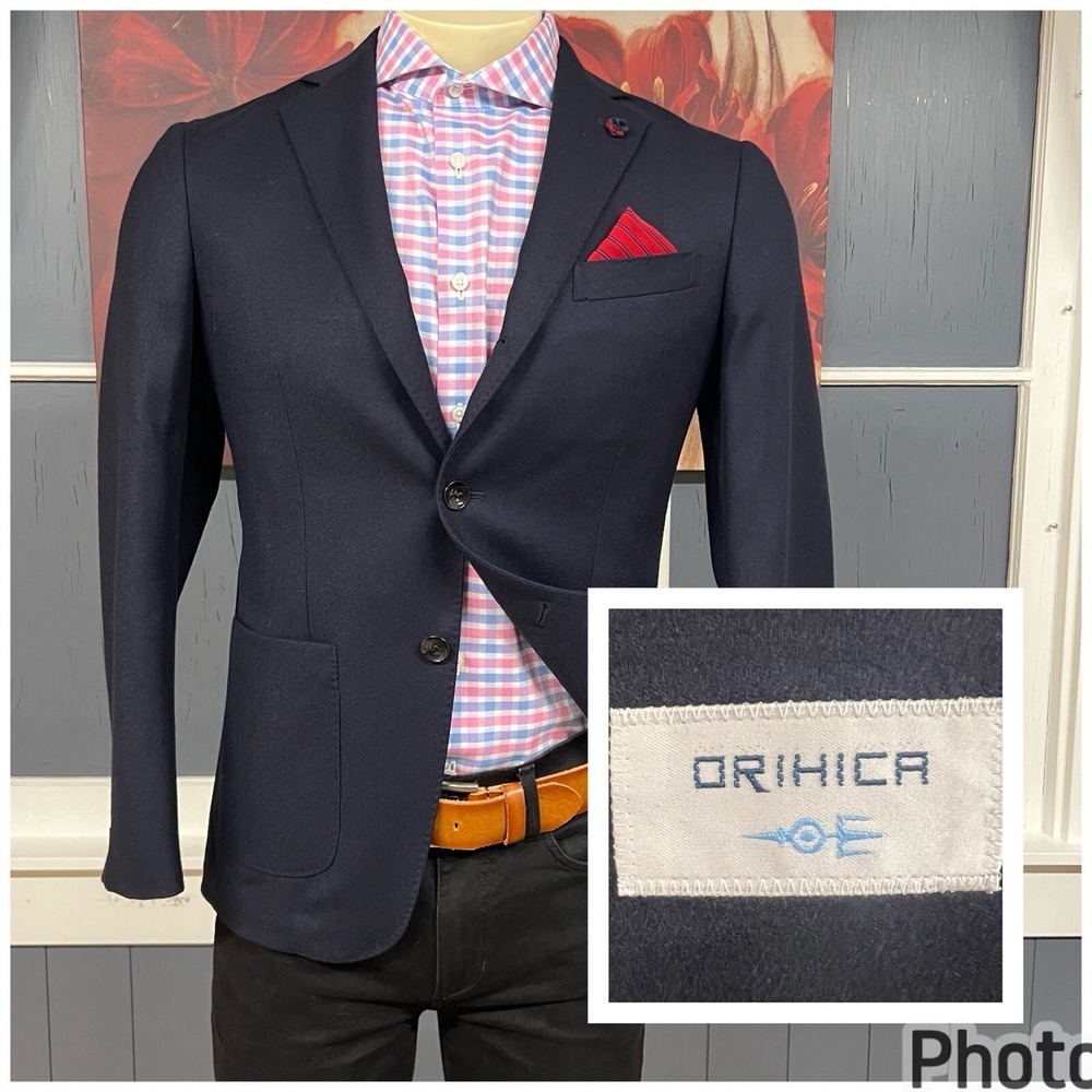 Orihica Wool Cashmere Japanese Fabric Sport Coat Mens Sz‎ Medium (38 Short) Slim